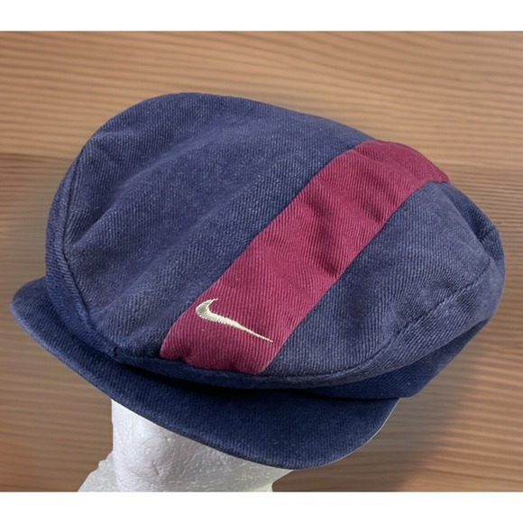 Vintage‎ 90s Nike Hat Golf Newsboy Cap Cabbie Retro Golf Hip Hop Sz Small